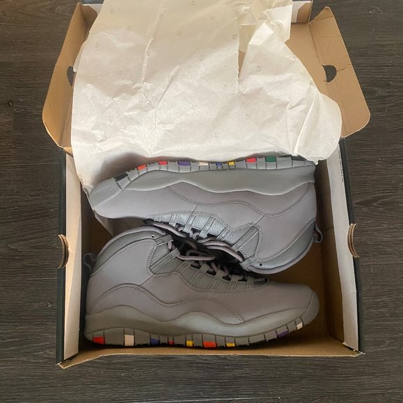 Wolf Grey Air Jordan Retro 10 - Picture 2 of 10